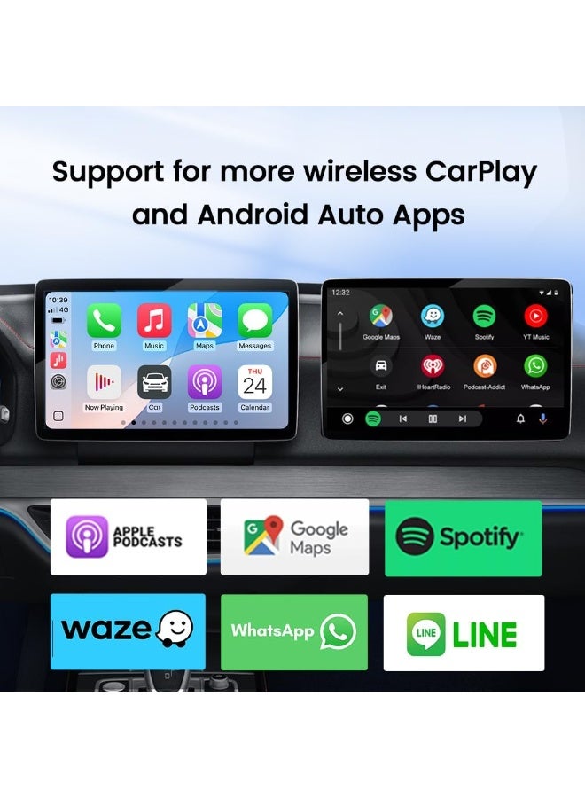 Carlinkit MINI5 PRO 2-in-1 Wireless CarPlay & Android Auto Adapter - Mini Seamless Conversion Dongle - High-Speed Performance - Blue Edition - Image 2